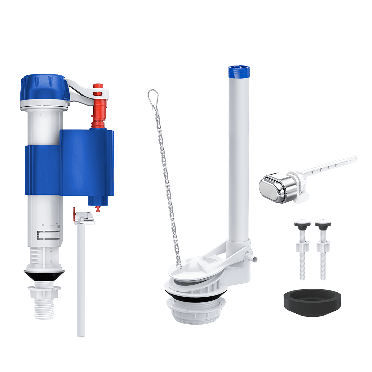 CONJUNTO COMPLETO PARA CAIXAS ACOPLADAS COM ACIONAMENTO LATERAL