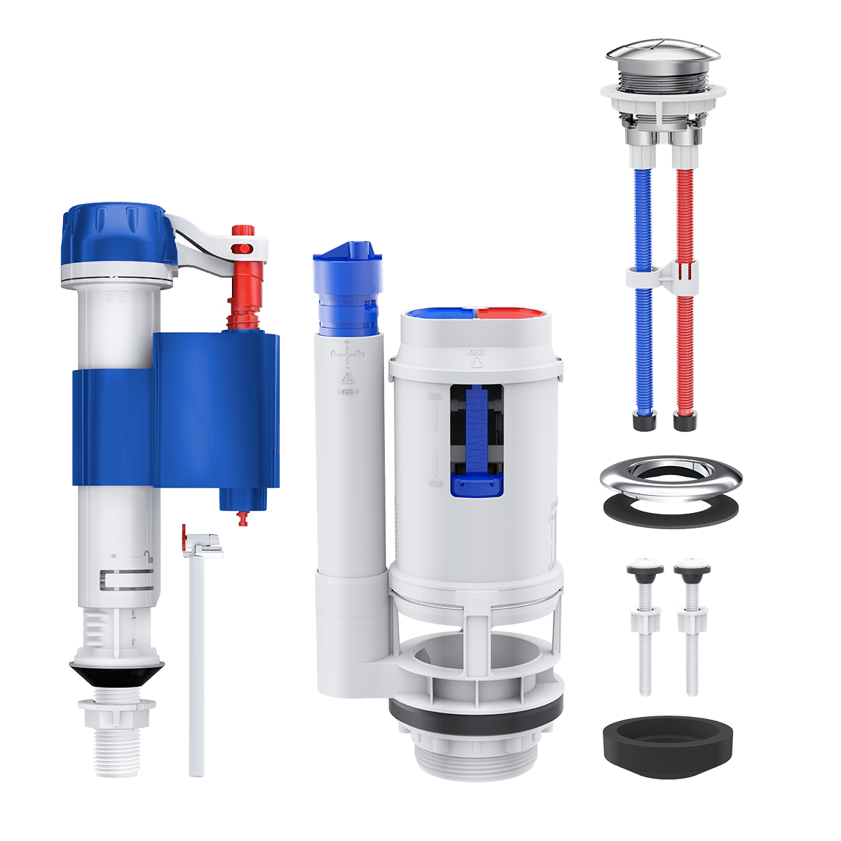 CONJUNTO COMPLETO PARA CAIXAS ACOPLADAS COM ACIONAMENTO MECÂNICO DUPLO