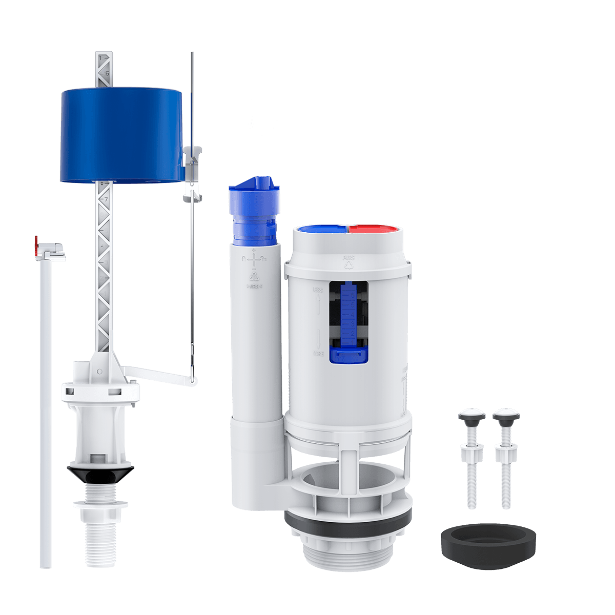 CONJUNTO COMPLETO PARA CAIXAS ACOPLADAS MECÂNICO DUPLO SEM BOTÃO - EASY